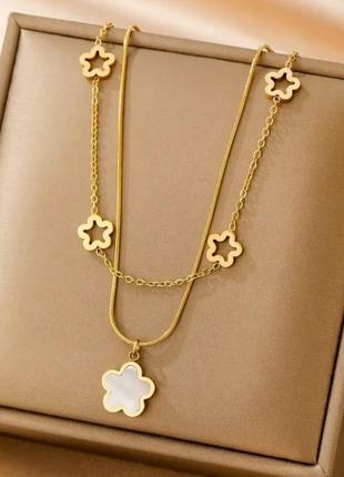 Нові кольє двошарове van cleef 18к! не темніють!