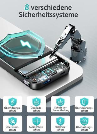 Gxorul power bank, магнитный 12000 мач, беспроводной повербанк павербанк magsafe с быстрой зарядкой pd 22,5 вт3 фото