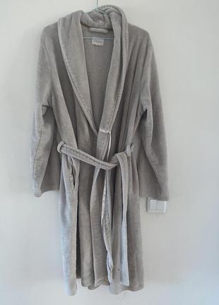 Теплый объемный длинный плюшевый халат next