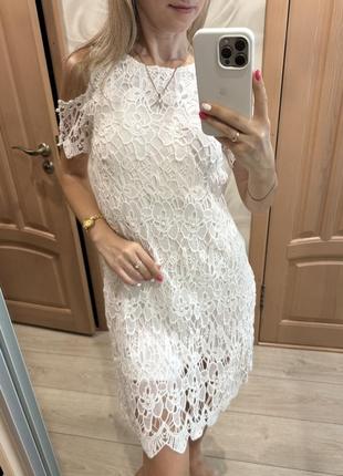 Белое кружевное платье сарафан select xs (36)