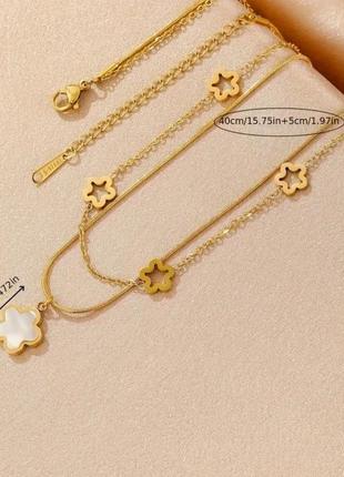 Нові кольє двошарове van cleef 18к! не темніють!4 фото