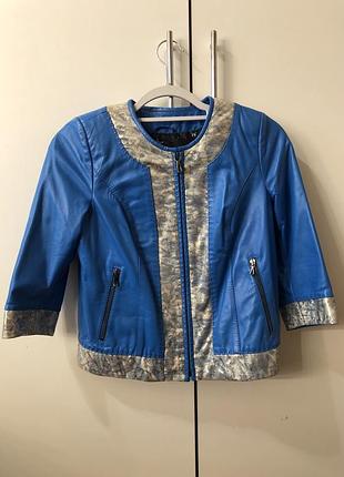 Шикарная куртка, натуральная кожа, рукав 3/4 состояние новой вещи