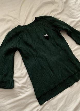 Женский свитер темно-зеленый