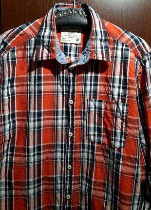 Брендовая рубашка в клетку, мужская сорочка