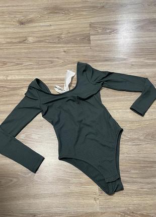 Боди кофта с бантом сзади xs-s top shop