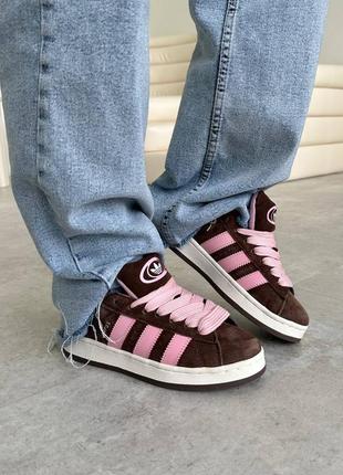 Adidas campus brown pink женские кроссовки адидас кампус