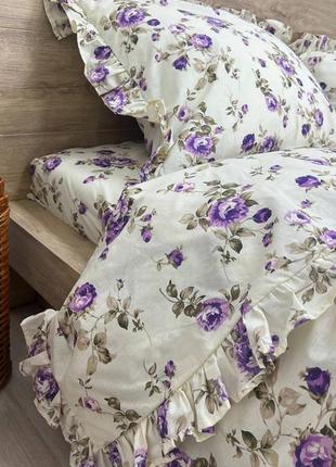👍👍 постіль з рюшами в стилі прованс євро двушка полуторне сім'я