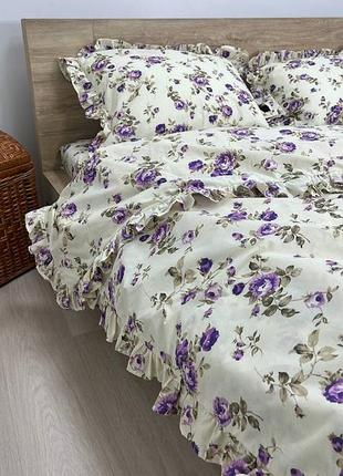 👍👍 постіль з рюшами в стилі прованс євро двушка полуторне сім'я