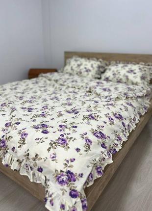 👍👍 постіль з рюшами в стилі прованс євро двушка полуторне сім'я