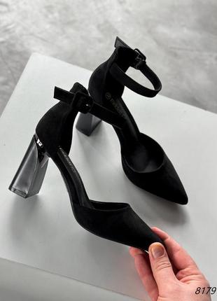 Туфли женские nilda черные экозамша3 фото