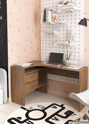 Письмовий стіл кутовий 750х800х1200 мм дуб родос