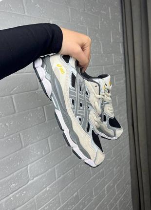 Чоловічі кросівки asics gel-nyc beige black асікс бежевого з чорним кольорів