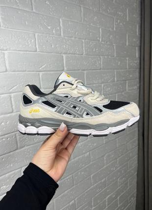 Чоловічі кросівки asics gel-nyc beige black асікс бежевого з чорним кольорів2 фото