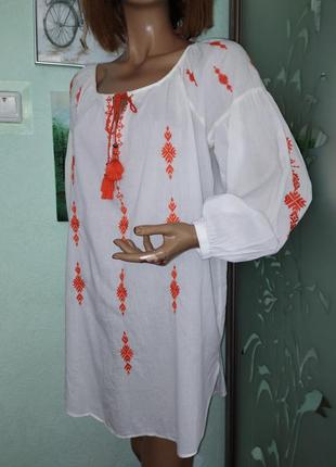 Хлопковая туника блуза вышиванка hm6 фото