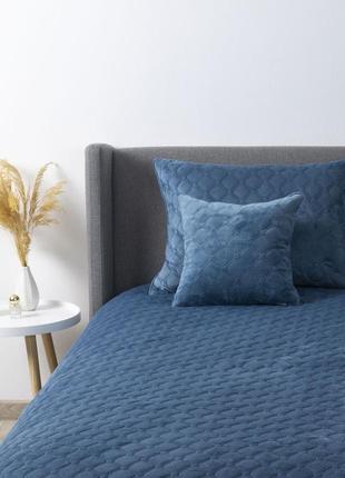 Покрывало тэп "velour" 180*240 см синий/ромб круглый