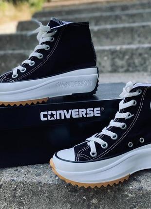 Женские кеды converse run star черные2 фото