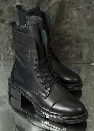 Чоловічі черевики 16791 чорні шкіра6 фото