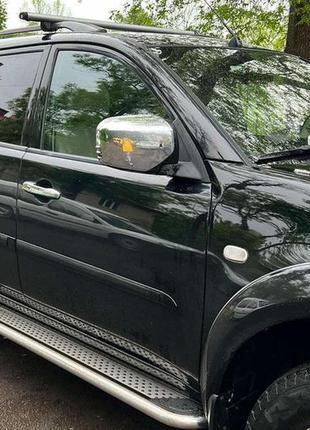 Бокові пороги mitsubishi pajero sport 2008-2015 maydos v2 erkul