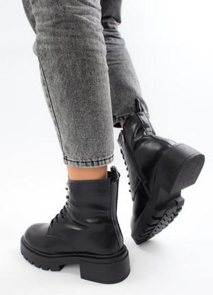 Жіночі черевики 17077 чорні еко шкіра3 фото