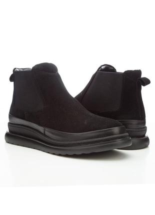 Жіночі черевики 18819 чорні гумка нубук6 фото