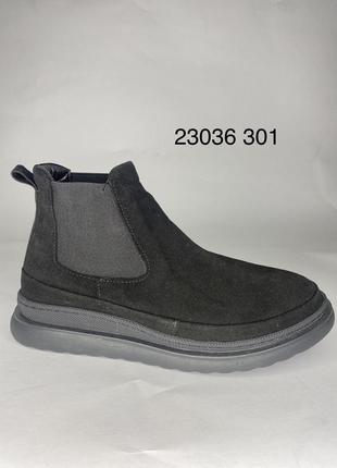 Жіночі черевики 18819 чорні гумка нубук2 фото