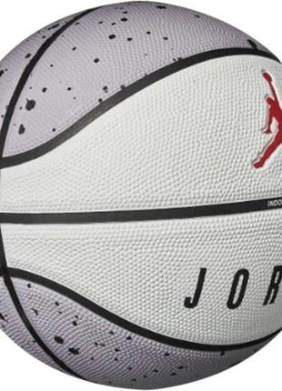 Мяч баскетбольный nike jordan playground 2.0 8p deflated cement grey/white/black/fire red размер 6 (оригинал)
