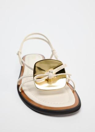 Сандалии женские бежевые zara new3 фото