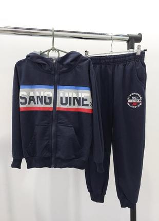 Детский трикотажный костюм двойка двунитка спортивные повседневные костюмы на замке для физкультуры на 7-9лет