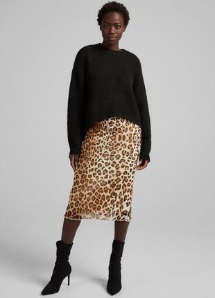Миди юбка в лео принт bershka
