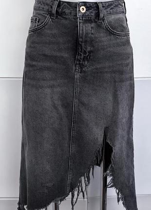 Джинсова спідниця zara чорного кольору