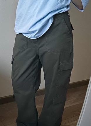 Зеленые baggy брюки (с карманами