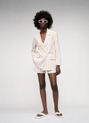 Zara костюм женский льняной с шортами