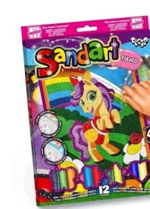 Фреска з піску та глітеру sandart 02-08 поні і райдуга тм dankotoys