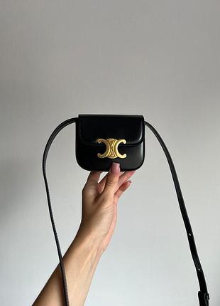 Celine teen triomphe bag black in shiny calfskin 😍