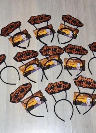 Обруч happy halloween. обідок ободок аксесуари прикраса декор карнавальний костюм хелоуін хеллоуін хелоуїн хеллоуїн хелловін хеловін4 фото