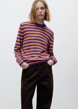 Яскравий светр  zara в смужку