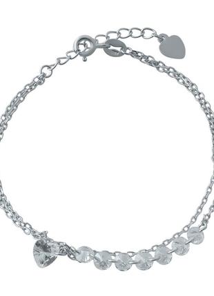 Срібний браслет silverthin з фіанітами, вага виробу 2,47 г (1994177) 1720 розмір
