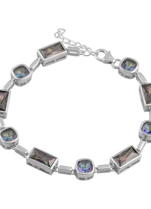 Серебряный браслет silverthin с мистик топазом 13.98ct, вес изделия 18,79 гр (2118275) 1921 размер