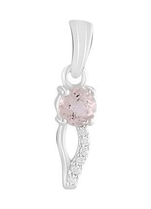 Серебряная подвеска silverthin с морганитом nano 0.515ct, фианитами (2124085)