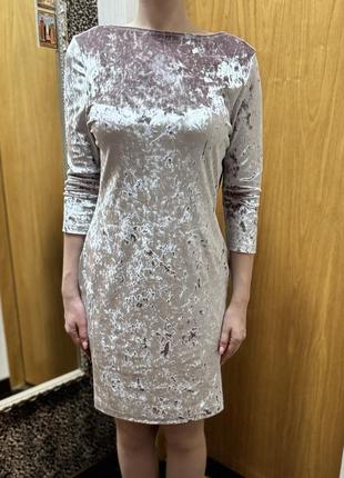 Бархат на сукня з відкритою спиною,пудрова сукня міні,коротка сукня ,бархат на сукня міні