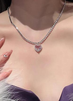 Кольє чокер серце підвіска3 фото
