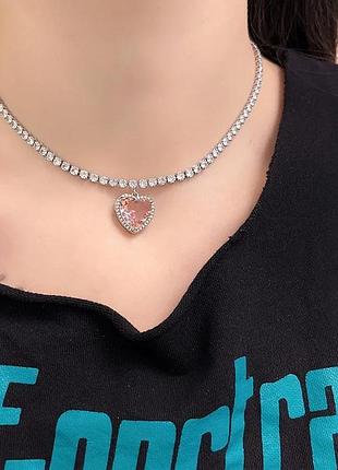 Кольє чокер серце підвіска5 фото