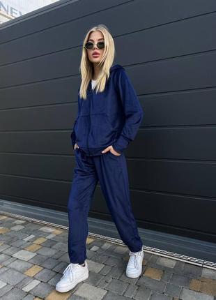 Велюровый спортивный костюм кофта кенгуру соп худи штаны джоггеры комплект бордовый зеленый серый черный коричневый синий