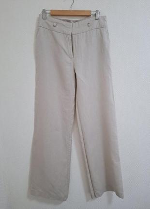 Базові штани жіночі з льону з кишенями mango suit