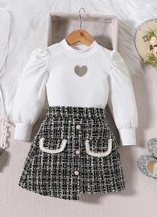 Костюм для девочки гольф + юбка