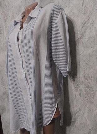 Жіноча подовжена рубашка з натуральної тканини. великий розмір. батал1 фото