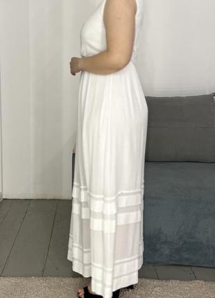 Белоснежное вискозное платье макси No103 фото