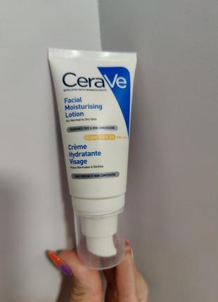 Крем для лица cerave spf50 увлажняющий для нормальной и сухой кожи3 фото