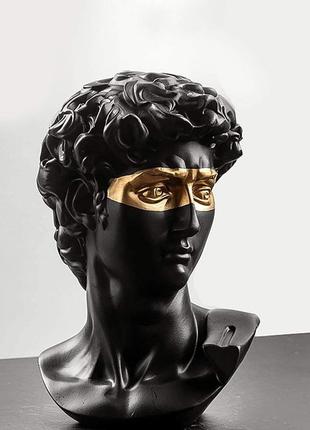 Топ! скульптура погруддя давида oasis чорного кольору. фігурка для інтер`єру давид 15 см (мікеланджело)