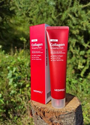 Medi peel red lacto collagen wrapping mask 70 ml маска плівка з колагеном та лактобактеріями